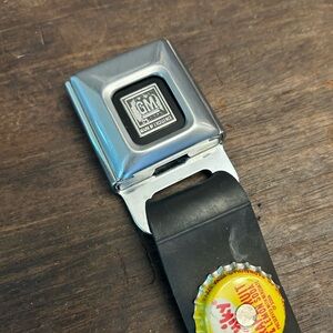 Vintage Colorful Bottle Cap Belt with seatbelt clasp